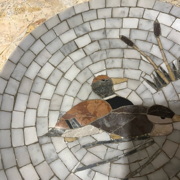 HEIDE Mosaic Denmark Duck Bowl Stone 11” across - Picture 2 of 4